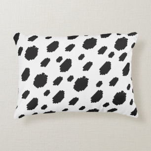 Cow Black White Spots Fur Accent Pillow
