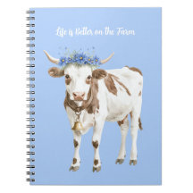 Cow Blue Flowers