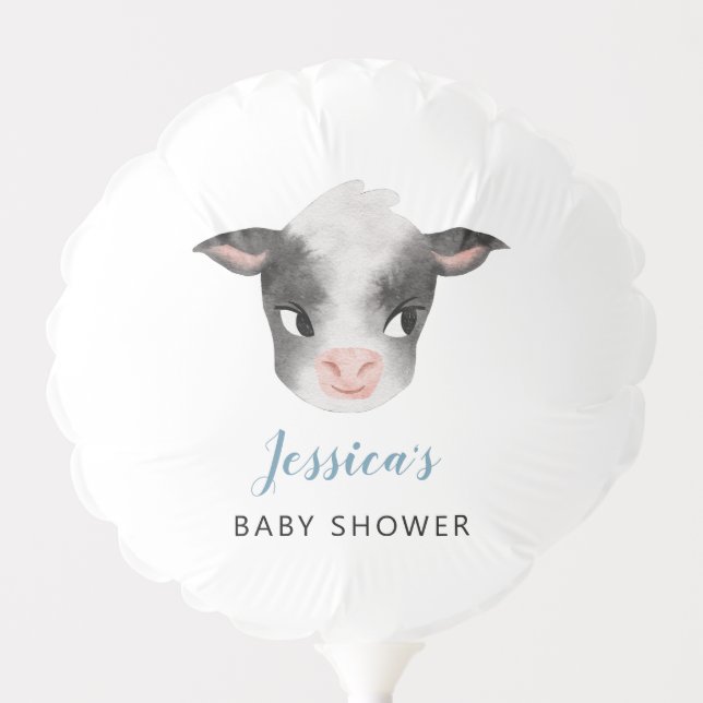 Cow Boy Baby Shower Balloon (Front)