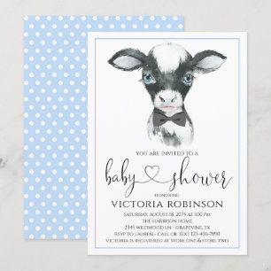 Cow Boy Farm Baby Shower Invitations