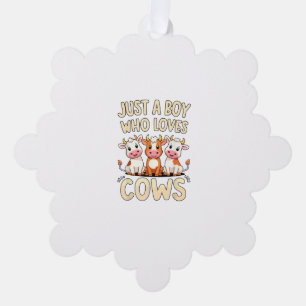 Cow _ Boys & Toddler, Just A Boy Who Loves Cows, C Ornament Card