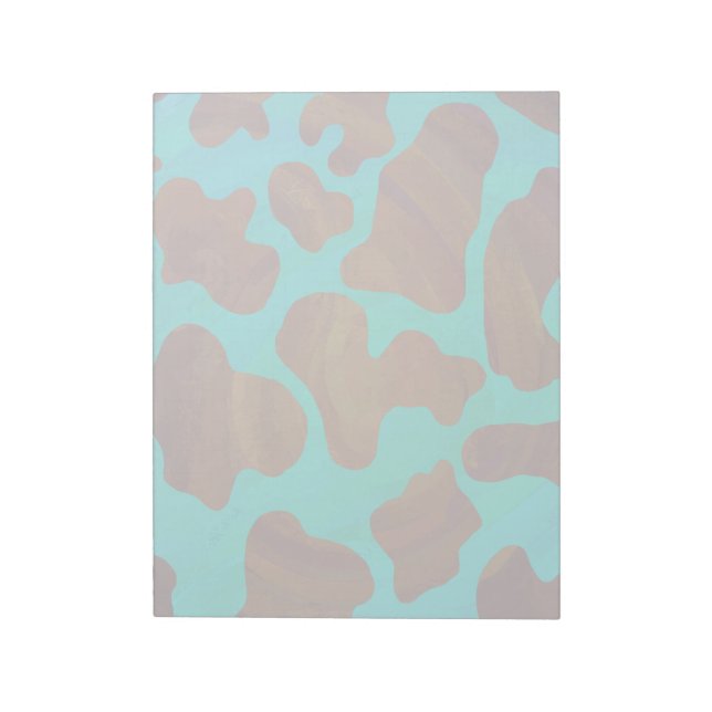 Cow Brown and Teal Print Notepad (Rotated)