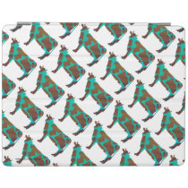 Cow Brown and Teal Silhouette iPad Smart Cover