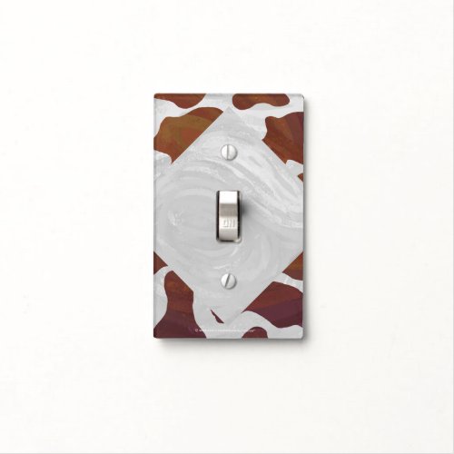 Cow Brown and White Monogram Light Switch Cover