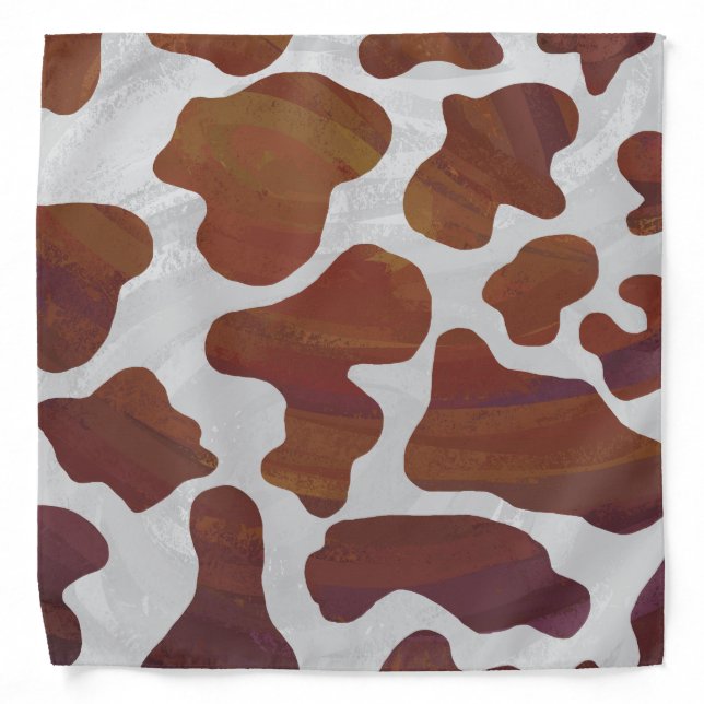 Cow Brown and White Print Bandana (Front)