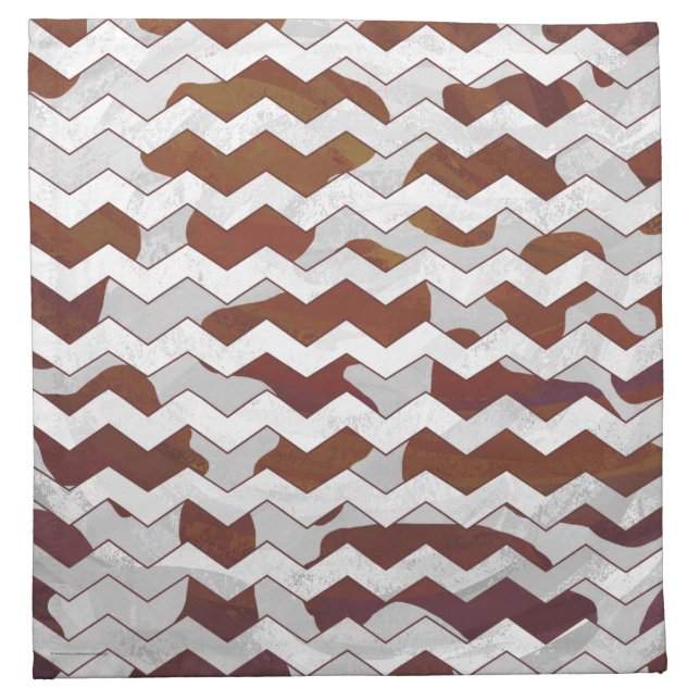 Cow Brown and White Print Cloth Napkin (Front)