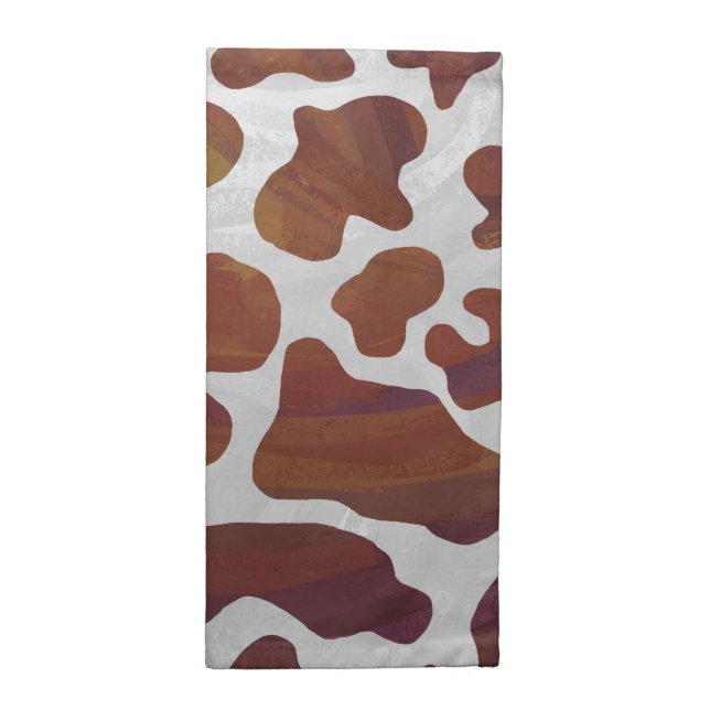 Cow Brown and White Print Cloth Napkin (Half Fold)