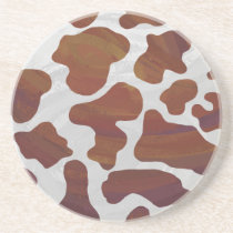 Cow Brown and White Print Coaster