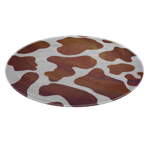 Cow Brown and White Print Cutting Board