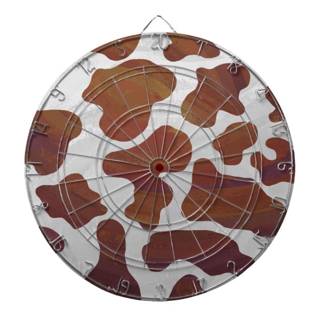 Cow Brown and White Print Dart Board (Front)