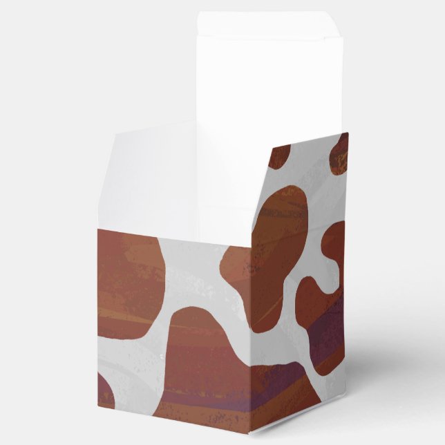 Cow Brown and White Print Favor Boxes (Opened)