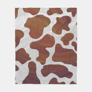 Cow Brown and White Print Fleece Blanket