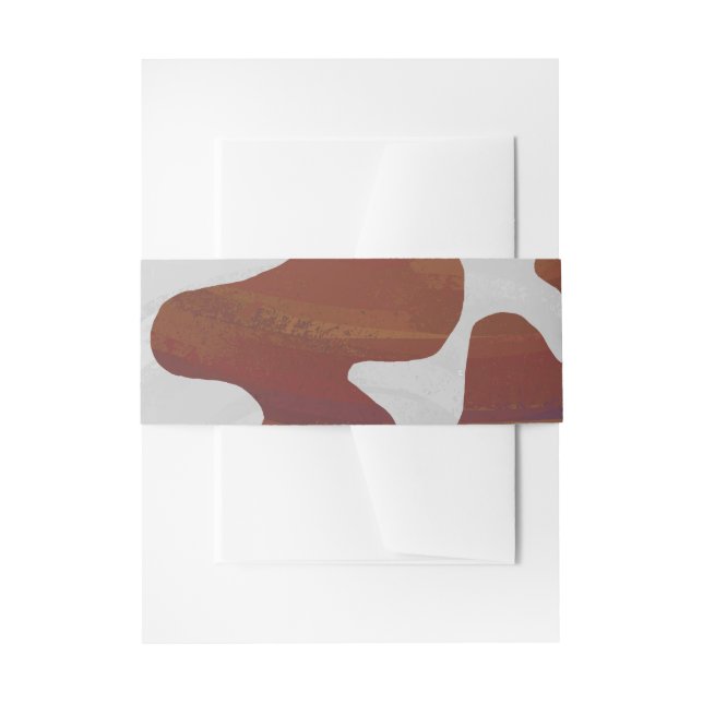 Cow Brown and White Print Invitation Belly Band (Front Example)
