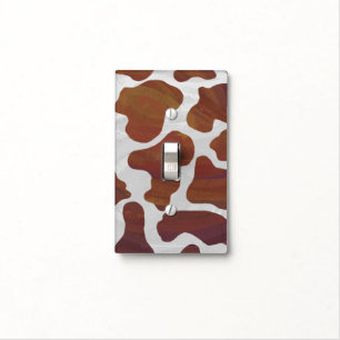 Cow Brown and White Print Light Switch Cover