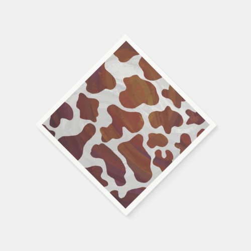 Cow Brown and White Print Napkins