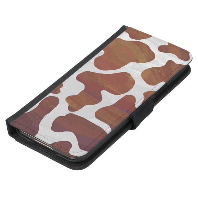 Cow Brown and White Print Samsung Galaxy Wallet Case (Bottom)