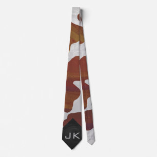 Cow Brown and White Print Tie