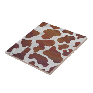 Cow Brown and White Print Tile