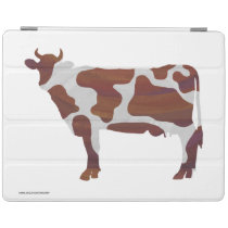 Cow Brown and White Silhouette iPad Smart Cover