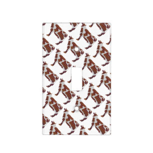Cow Brown and White Silhouette Light Switch Cover