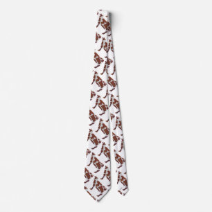 Cow Brown and White Silhouette Neck Tie