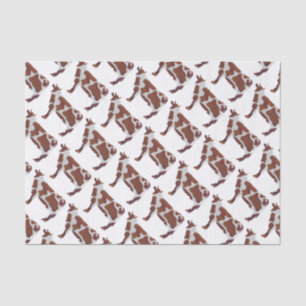 Cow Brown and White Silhouette Tissue Paper