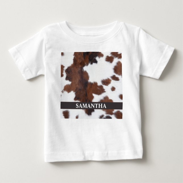 Cow  Brown Baby T-Shirt (Front)