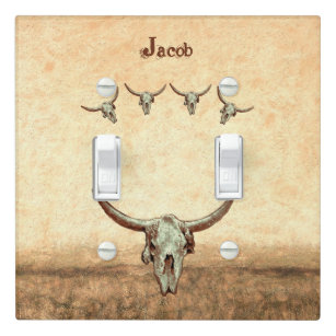 Western Rustic Cow Bull SKULL SINGLE Light Switch Cover Plate Cabin Lodge Decor 