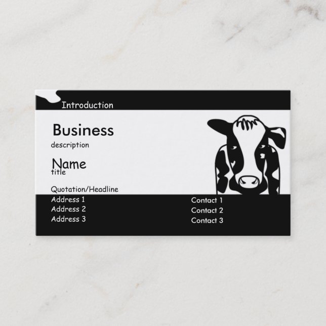 Cow Business Business Card (Front)