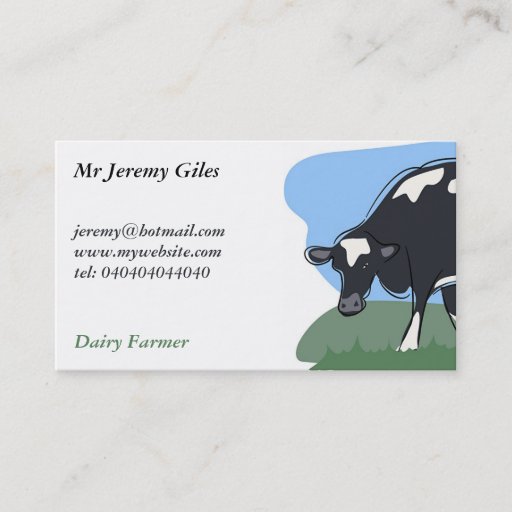 Customizable Cow Business Cards