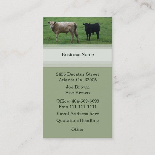 Customizable Cows Business Card