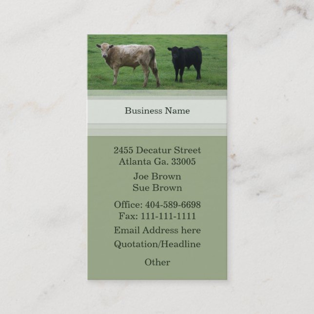 Cow Business Card (Front)