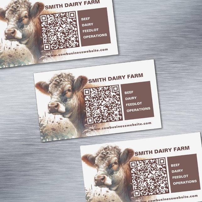 Cow Business QR Code Card Magnet (Cow Business QR Code Card Magnets)