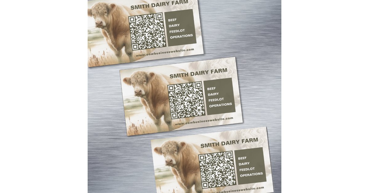 Cow Business QR Code Card Magnets | Zazzle
