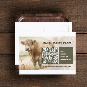 Cow Business QR Code Postcard