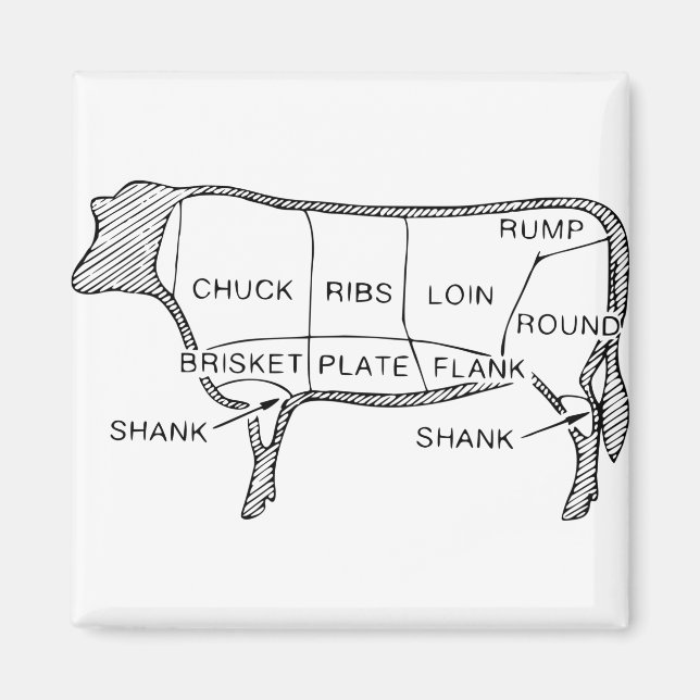 Cow Butcher Chart (2) Magnet (Front)