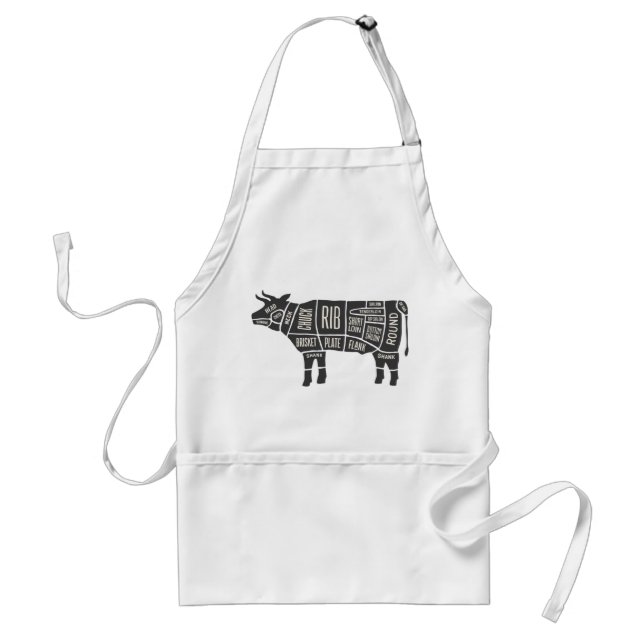 Cow Butcher Chart Adult Apron (Front)