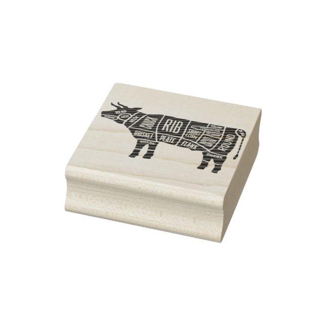 Cow Butcher Chart Rubber Stamp (Stamp)
