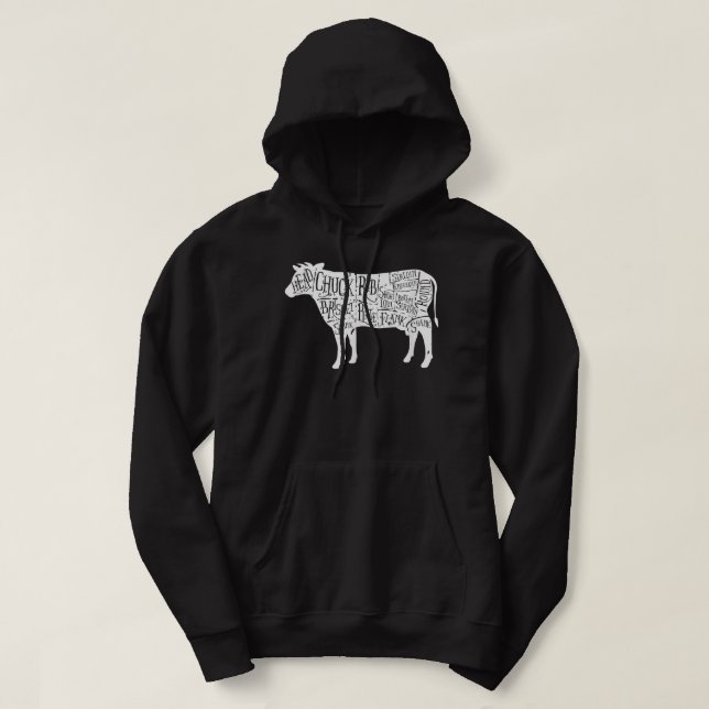 Cow Butcher Tees - Beef Cuts Diagram  (Design Front)