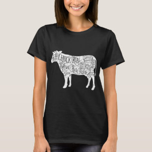 Cow Butchers Beef Cuts Diagram T-Shirt