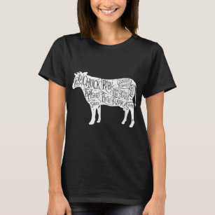 Cow Butchers Beef Cuts Diagram T-Shirt