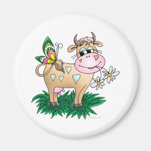 Cow Butterfly Magnet