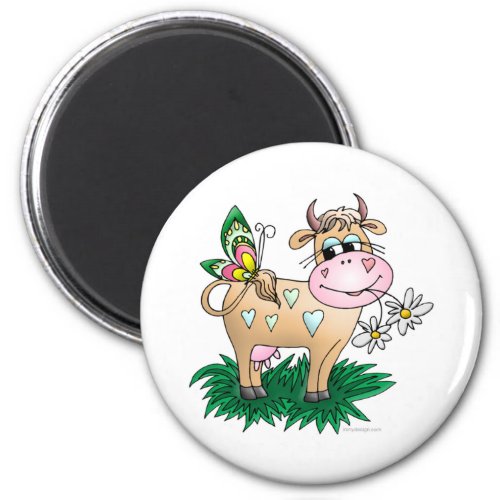 Cow Butterfly Magnet