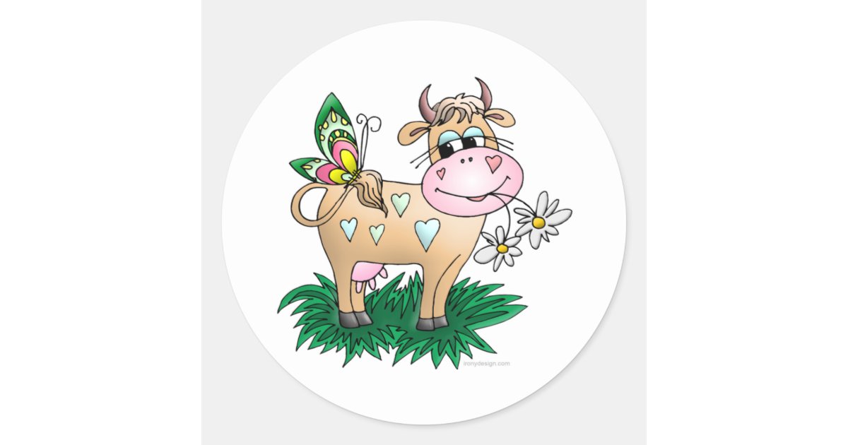 Cow Butterfly Sticker Zazzle