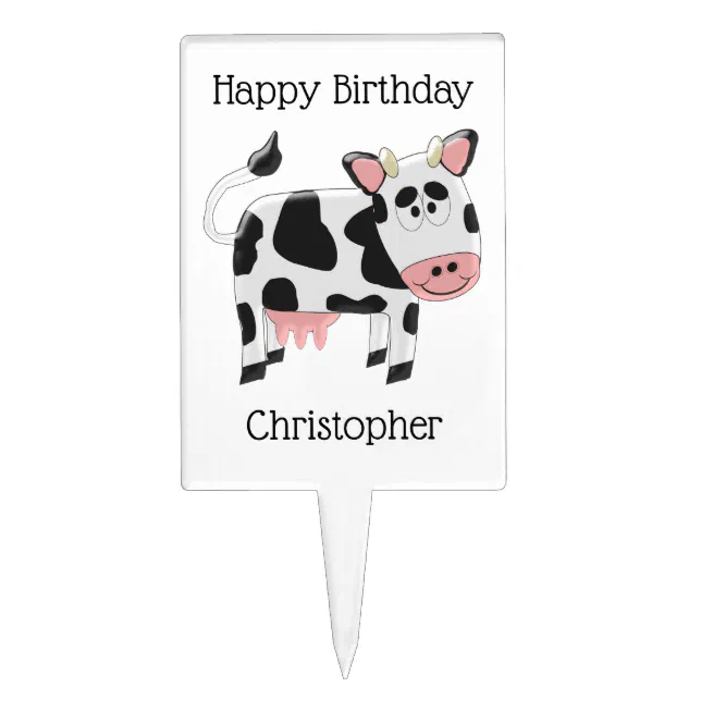 Cow Cake Topper, Cow Birthday