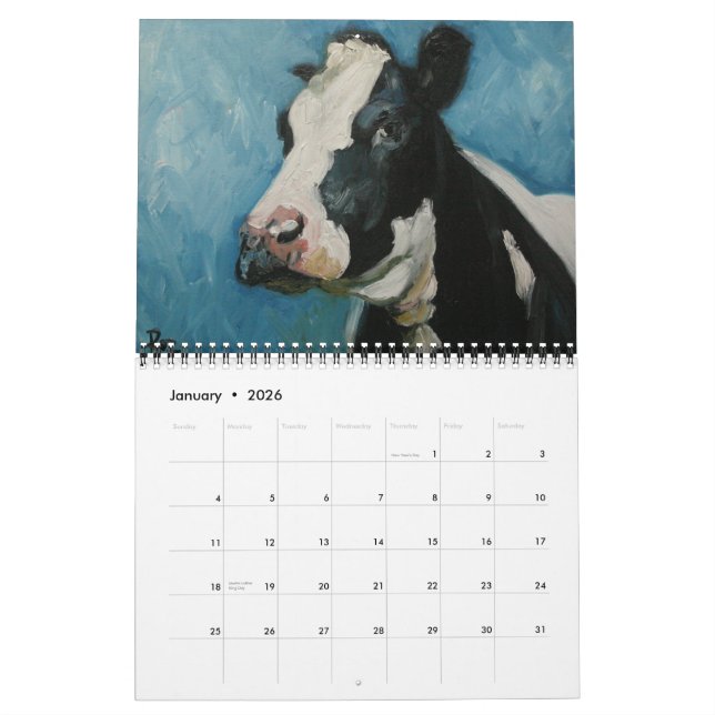 Cow Calendar (Jan 2026)