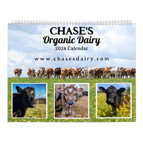 Cow Calendar from Chases Organic Dairy