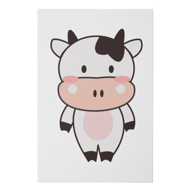 Cow Calf Baby Cows Cow Patches Cute Faux Canvas Print (Front)