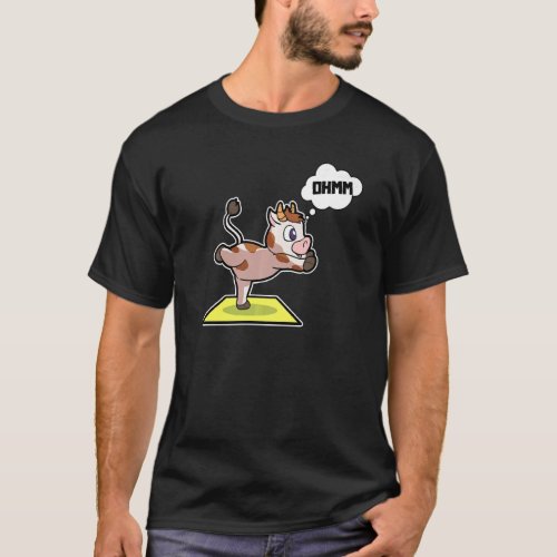 Cow Calf Yoga Poses Sport Gymnastics Ohm Heartbeat T_Shirt