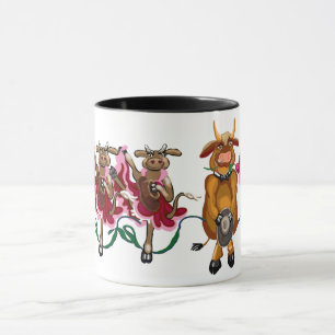 Cow cancan and happy bull mug